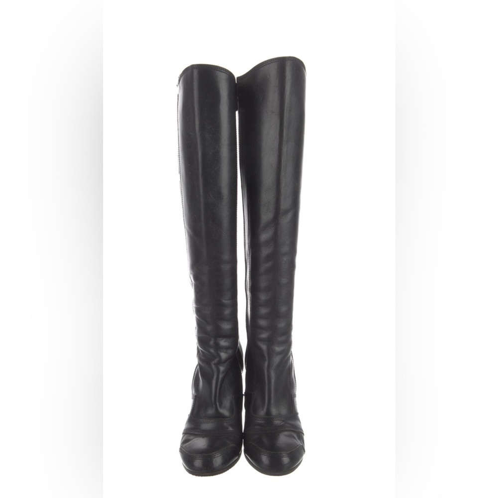 Dries van Noten Black Leather knee high Boots
